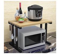 Supporto per microonde a 2 livelli con ripiano per stampante, organizer salvaspazio da cucina, soluzione di archiviazione multifunzionale per casa e ufficio, design durevole ed elegante