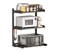 Supporto per microonde a 2 livelli, salvaspazio in acciaio al carbonio, per piano di lavoro della cucina, per organizzare elettrodomestici e accessori da cucina
