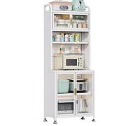 Supporto per microonde a 6 ripiani e mobiletto - Versatile s Rack per cucina, casa, ufficio, dispensa e garage - Backplane fai da te, 80 cm, massimizza spazio e organizzazione