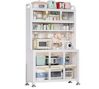 Supporto per microonde a 6 ripiani e mobiletto - Versatile s Rack per cucina, casa, ufficio, dispensa e garage - Backplane fai da te, organizer salvaspazio da 80 cm