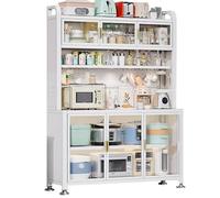 Supporto per microonde a 6 ripiani e mobiletto - Versatile s Rack per cucina, dispensa, garage | Design creativo backplane fai da te | 80 cm - Massimizza spazio e organizzazione