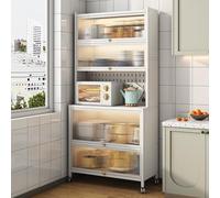 Supporto per microonde con accessori per pannello forato, mensola autoportante con piano di lavoro, staffa ispessita, soluzione organizzativa a 6 livelli per cucina