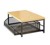 Supporto per microonde con cestino portaoggetti - Mensola da cucina compatta per piccoli spazi, multifunzione, design robusto ed elegante