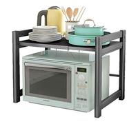 Supporto Per Microonde Rack Per Forno A Microonde Retrattile Supporto Per Microonde In Acciaio Al Carbonio Da Cucina Per Bancone Dell'armadio Ripiano Per Microonde Espandibile Scaffale Da Cucina(Black