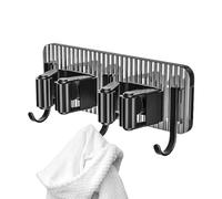 Supporto per mocio da parete, porta mop | Gancio autoadesivo da appendere alla parete, organizer per scope, supporto multiuso, scaffale da parete, non è necessario forare, per