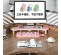 Supporto per monitor angolare rosa Supporto per monitor angolare per ufficio, supporti in legno per computer portatili, salvaspazio, ripiano portaoggetti triangolare ergo,One Color-6.5cm (2 1/2")