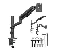 Maclean Braccio per Monitor con Molla a Gas per Monitor da 17-32" fino a 10 kg VESA 75x75 100x100 Supporto da Scrivania Regolabile Inclinabile Girevole con Gestione Cavi Nero