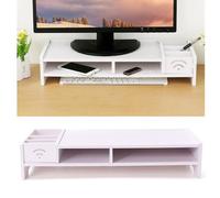 Supporto per monitor da scrivania in legno con organizer per archiviazione