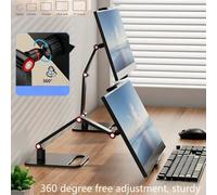 Supporto per monitor da scrivania, regolabile a 360°, inclinabile di 180°, base universale espandibile per monitor da 4,7-11 pollici, adatto per riprese dal vivo e scrivania, supporto per telefono e t