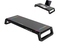 Supporto per monitor del computer | Desktop Organizer Rack Riser per monitor del computer,Porta stampante RGB 4 porte hub USB 3.0 per PC portatile, da scrivania