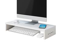 Supporto per monitor del computer - Rialzo porta USB, scaffale booster multifunzionale, salvaspazio, supporto da tavolo resistente, supporto per stampante per scrivania, accessori per tastiera, scuola