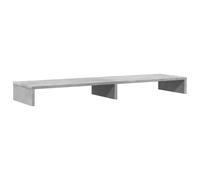 Supporto per monitor grigio cemento 100x27x10 cm con divisori | Materiale a base di legno, resistente all'umidità, facile da pulire, altezza ergonomica, scomparti per accessori