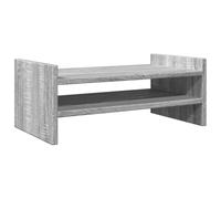 Supporto per monitor grigio Sonoma, 50 x 27 x 20 cm, con 2 ripiani, ergonomico, per ufficio, casa, laptop, notebook, supporto per aumentare e migliorare la postura