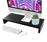 Supporto per Monitor in Legno, Stand per Schermo PC Computer TV, Base Universale da Scrivania, Rialzo per PC TV Notebook Portatile, Nero