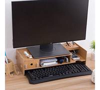 Supporto Per Monitor Legno Stabile Con Cassetto Ergonomico Supporto Monitor Removable Supporto Da Tavolo-legna-48X20X12.3cm