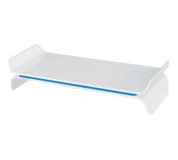 Leitz Ergo WOW Supporto per Monitor Regolabile, Due Impostazioni di Altezza, Blu/Bianco, 65040036