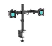 ONKRON Braccio Monitor Doppio 13"-32", Carico Totale 16 kg, Supporto Monitor con VESA 75x75-100x100 mm, Supporto Schermo PC Scrivania Girevole e Inclinabile, Porta Schermo Universale, Nero D221E-B