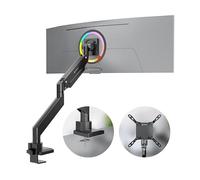 ONKRON Supporto per Monitor da 17 a 57 pollici - Supporto Schermo PC Scrivania Peso fino a 27 kg - Staffa Monitor Scrivania max VESA 200x200 mm - Braccio per Schermo Inclinabile, Colore Nero G130-B