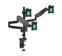 ONKRON Braccio Monitor per 3 Schermi 13-32 pollici, Carico totale 24 kg, Supporto Monitor Scrivania VESA 75x75-100x100 mm, Supporto Schermo PC Scrivania Girevole, Inclinabile, Nero G280-B