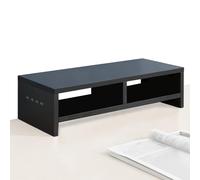 Supporto per monitor - Rialzo desktop a doppio strato in legno, porte di ricarica integrate per computer, laptop, stampanti, organizer per casa, ufficio, studio, dormitorio, università o