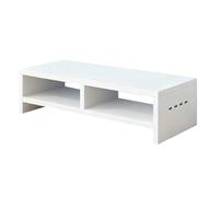 Supporto Per Monitor - Rialzo In Legno A 2 Livelli | Stazione Di Ricarica USB Con 4 Porte | Organizer Da Tavolo Per Computer Portatile, Ripiano Per Stampante, Schermo, Ideale Per Ufficio, Casa, Studio