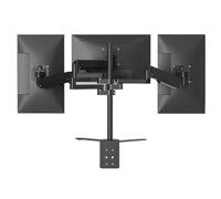 Supporto per monitor triplo da scrivania, braccio completamente regolabile a molla a gas con base a morsetto, adatto per monitor LCD da 17 a 32 pollici, 75 x 75, 100 x 100