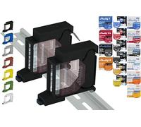 Supporto per montaggio a binario "Single" per 18 Shelly: 1 Gen3, 1PM Gen3, 2PM Gen3, i4 Gen3, Plus 1, Plus 1PM, Plus 2PM, Plus i4, Plus 0-10V Dimmer, Wave 1, Wave 1PM, Wave 2PM, Wave Shutter, Wave i4