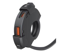 Supporto per montaggio su manubrio per caricabatterie USB tipo C per moto