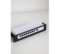 Supporto per montaggio su rack 1U per UniFi Flex 2.5G USW-Flex-2.5G-8 & USW-Flex-2.5G-8-PoE (196W) - 10" & 19" compatibile (grigio, per 1 X USW-Flex-2.5G-8 Sinistra + Blende)