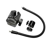 Supporto per morsetto per fotocamera pieghevole Supporto per tubo con base a vite da 1/4 Staffa per tubo flessibile per monitor per bambini Smartphone e illuminazione da studio Supporto flessibile