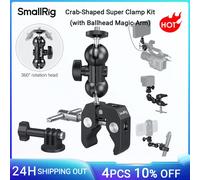 Supporto per morsetto per fotocamera Super SmallRig, adattatore per braccio magico a doppia testa a sfera, supporto per recinzione/scrivania/treppiede per Monitor/luce/fotocamera 1138