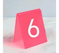 Supporto per Numeri Tavolo in Acrilico a Forma di V, Numeri per Tavoli Ristorante Tavolo, Doppia Faccia Stile Ins Per Caffè, ricevimenti, Ristoranti, Bar ed Eventi, Confezione da 6(Pink,1-6)