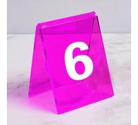 Supporto per Numeri Tavolo in Acrilico a Forma di V, Numeri per Tavoli Ristorante Tavolo, Doppia Faccia Stile Ins Per Caffè, ricevimenti, Ristoranti, Bar ed Eventi, Confezione da 6(Purple,1-6)