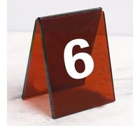 Supporto per Numeri Tavolo in Acrilico a Forma di V, Numeri per Tavoli Ristorante Tavolo, Doppia Faccia Stile Ins Per Caffè, ricevimenti, Ristoranti, Bar ed Eventi, Confezione da 6(Brown,1-6)