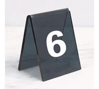 Supporto per Numeri Tavolo in Acrilico a Forma di V, Numeri per Tavoli Ristorante Tavolo, Doppia Faccia Stile Ins Per Caffè, ricevimenti, Ristoranti, Bar ed Eventi, Confezione da 6(Noir,1-6)