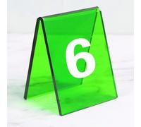 Supporto per Numeri Tavolo in Acrilico a Forma di V, Numeri per Tavoli Ristorante Tavolo, Doppia Faccia Stile Ins Per Caffè, ricevimenti, Ristoranti, Bar ed Eventi, Confezione da 6(Green,1-6)