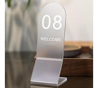 Supporto per Numeri Tavolo in Acrilico - Prova Del Ristorante Indicatore - Spesso per Matrimoni, Ristoranti, Banchetti, Hotel - Numerati su Entrambi i Lati - Segnaposto per Ristoranti(Clear,51-60)