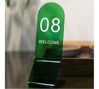 Supporto per Numeri Tavolo in Acrilico - Prova Del Ristorante Indicatore - Spesso per Matrimoni, Ristoranti, Banchetti, Hotel - Numerati su Entrambi i Lati - Segnaposto per Ristoranti(Green,41-50)