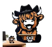 Supporto per occhiali da scrivania, supporto per occhiali unico, grazioso espositore per occhiali, decorazione da tavolo con mucca delle Highland, espositore per occhiali in legno, supporto per