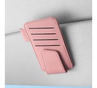Supporto per occhiali da sole in pelle PU con clip magnetica per aletta parasole per riporre occhiali da vista in modo sicuro e pratico sulla strada (rosa)