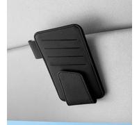 Supporto per occhiali da sole in pelle PU con clip magnetica per aletta parasole per riporre occhiali da vista in modo sicuro e pratico sulla strada (nero)
