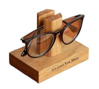 Supporto per occhiali personalizzato in legno, personalizzato fatto a mano in legno con testo, supporto per occhiali personalizzato in rovere massello, supporto per occhiali personalizzato per