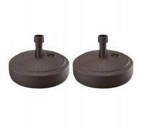 Supporto per ombrellone, 2 x Ø 39 cm, riempito con acqua o sabbia, 12 l, robusto supporto per ombrellone in plastica resistente alle intemperie, stabile base per ombrellone per terrazza, giardino e