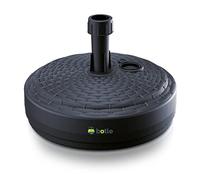 Supporto per ombrellone color antracite, in plastica, forma rotonda, per giardino, terrazza, spiaggia, rattan, riempibile con sabbia, ghiaia e acqua, asta per ombrellone