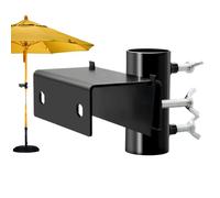 Supporto per ombrellone da esterno | Supporto per corrimano per ombrellone da balcone, fissaggio regolabile e antifurto, per balcone, giardino, terrazza ed esterno