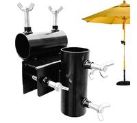 Supporto per ombrellone da patio | Supporto regolabile per corrimano e ringhiera | Fissaggio regolabile e antifurto, per balcone, giardino, terrazza ed esterno