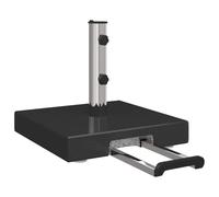 Supporto per ombrellone nero granito, 41 x 41 x 37 cm, con acciaio inox, arrotolabile e stabile, per giardino, balcone, terrazza, base pesante per una protezione solare sicura in ambienti esterni
