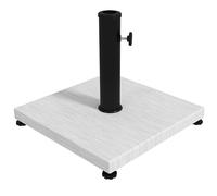 Supporto per ombrellone Outsunny - base zavorrata peso netto 13kg in metallo con guide regolabili - dim. 40L x 40L x 37H cm per palo Ø38 e Ø48 mm, bianco