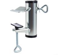 Supporto per ombrellone per ringhiera del balcone, morsetto regolabile compatibile con pali per ombrelloni diametro 3 8 cm, struttura in metallo con design drenante per uso esterno