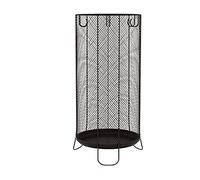 Supporto per ombrellone rotondo in rete in metallo con vassoio antigoccia per casa Entryway Free Standing Holders for Canes Walking Sticks and Hiking Poles (Colore: bianco Dimensioni: 20,5 x 20,5 x 55